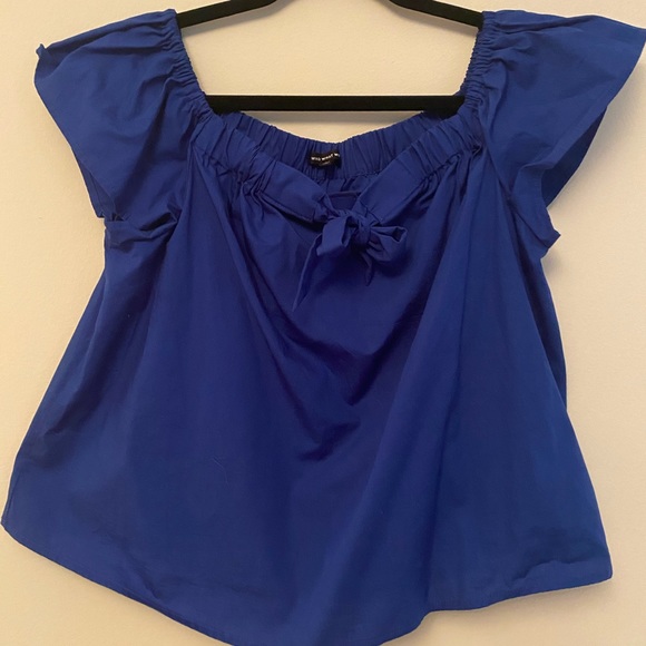 Off the Shoulder Cropped Bardot Top - Picture 2 of 4